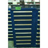 Vidmar 9-Drawer Heavy Duty Storage Cabinet with Misc. Mandrels, Cutters, Etc.