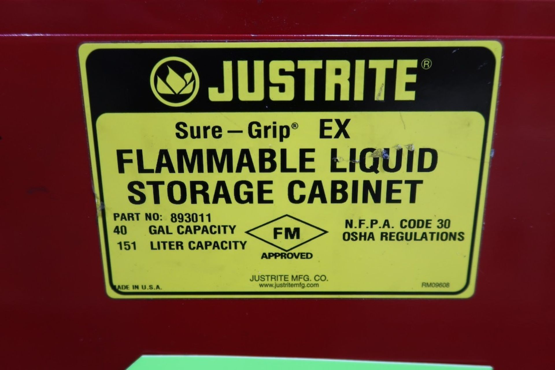 Justrite 40-Gal Flame Cabinet - Image 3 of 3