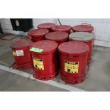 (9) Justrite Oily Waste Cans