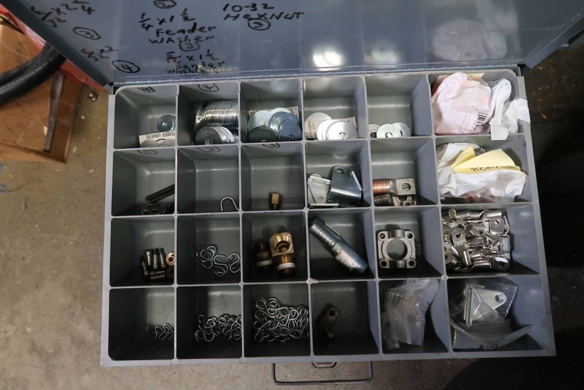 Remaining Contents of Tool Room Cage, Including Hardware Organizers, Etc. - Image 6 of 20