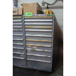 Lista 11-Drawer Heavy Duty Storage Cabinet with Misc. Machine Parts, Switches, Etc.