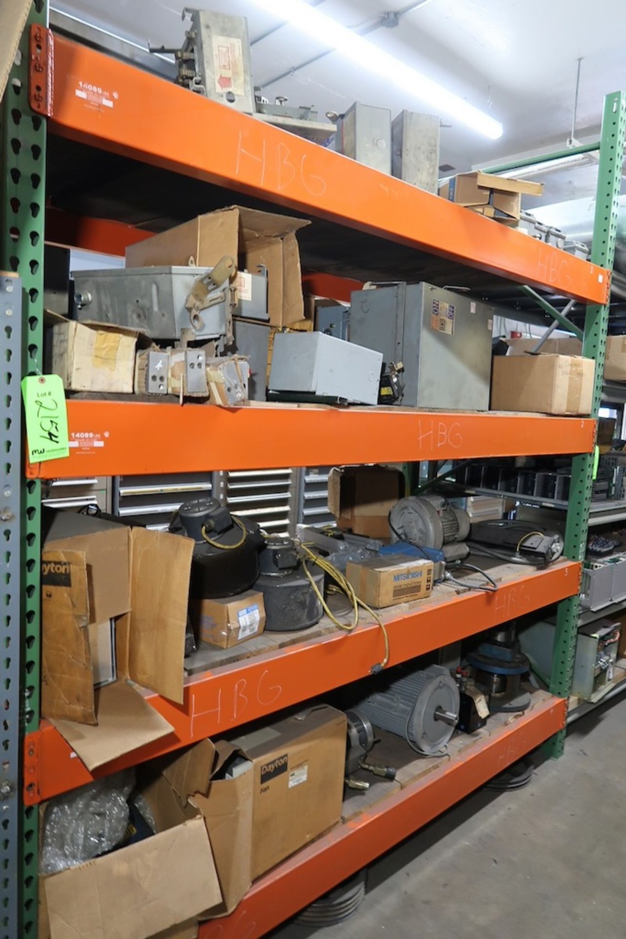 (1) Section of Pallet Racking with Misc. Spare Parts, Disconnect Switches, Maguire Weigh Scale Blend - Image 6 of 9