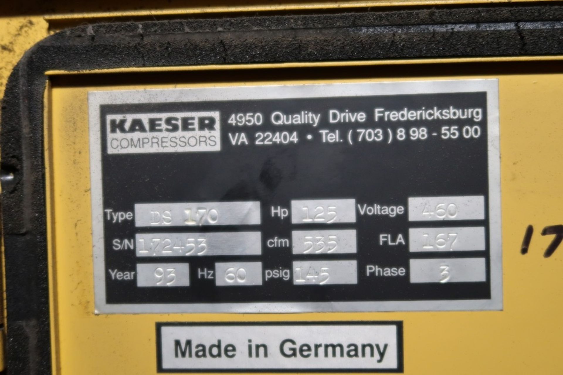 Kaeser 125HP Rotary Screw Compressor - Image 5 of 5