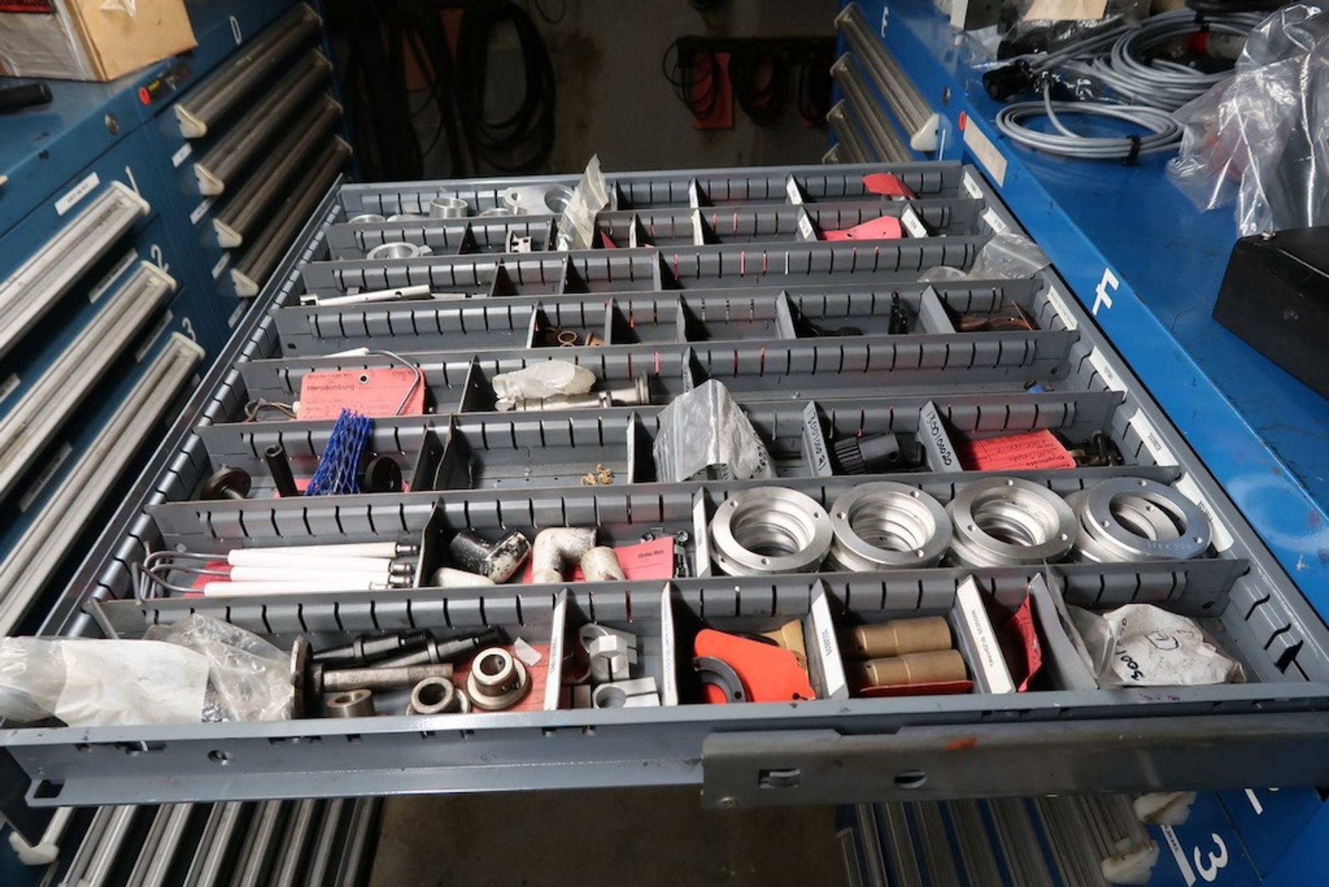 Contents of Parts Storage Mezzanine, Including (18) Stanley Vidmar Heavy Duty Storage Cabinets, Shel - Image 40 of 111