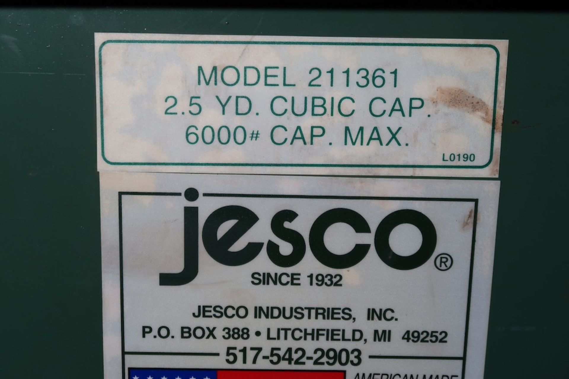 Jesco Rolling Self Dumping Hopper - Image 3 of 3