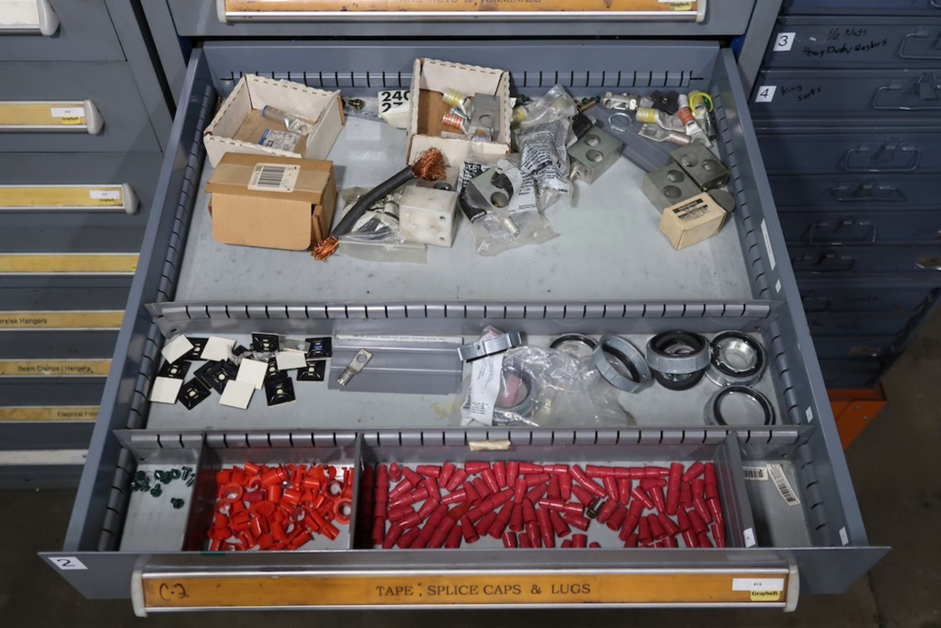 Lista 9-Drawer Heavy Duty Storage Cabinet with Misc. Electrical Components, Wire Nuts and Terminals, - Image 3 of 10