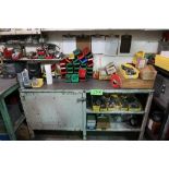 (4) Steel Workbenches and Cabinets with Assorted Contents