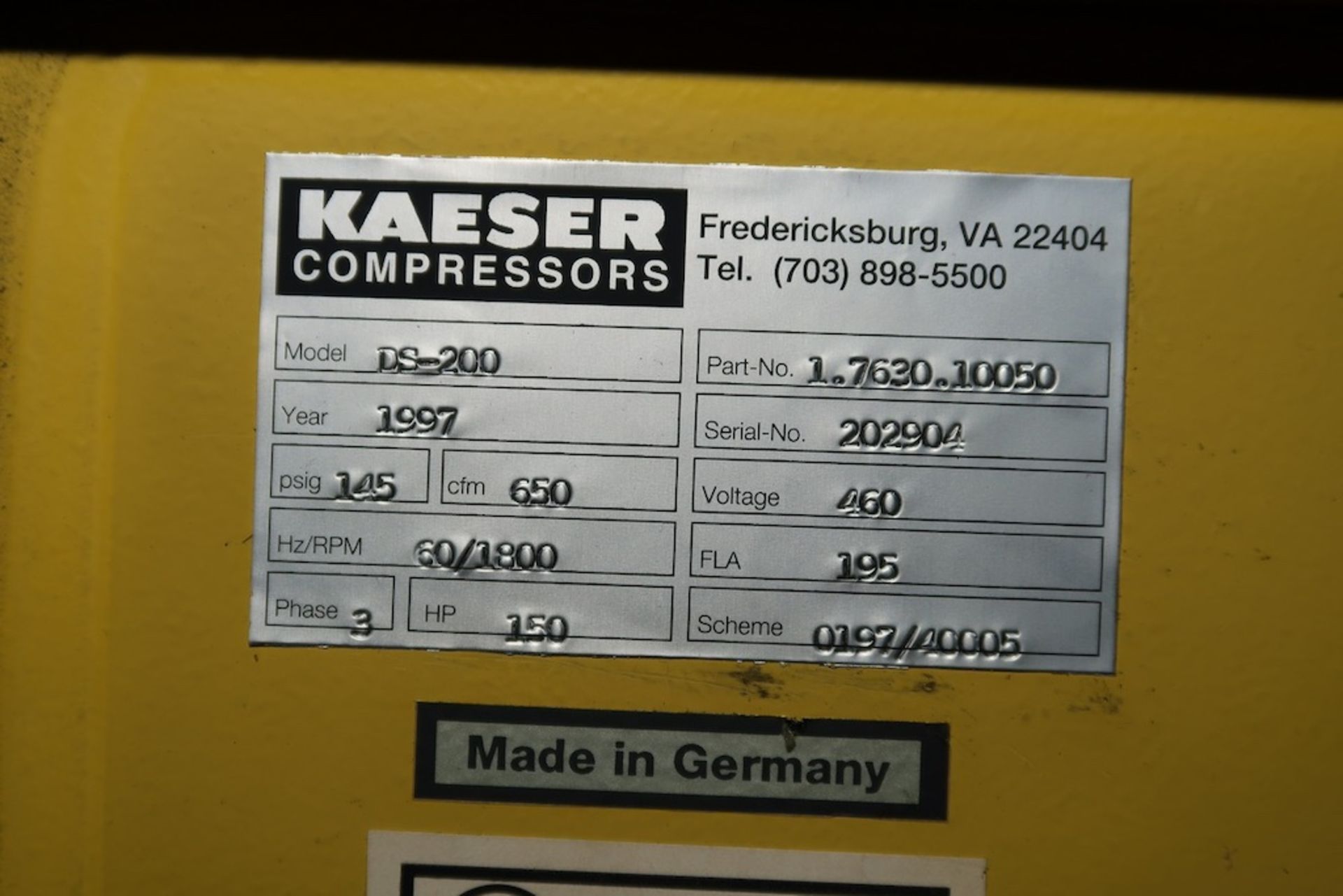 Kaeser 150HP Rotary Screw Air Compressor - Image 4 of 4