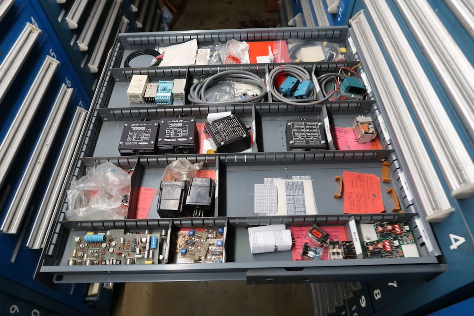 Contents of Parts Storage Mezzanine, Including (18) Stanley Vidmar Heavy Duty Storage Cabinets, Shel - Image 37 of 111