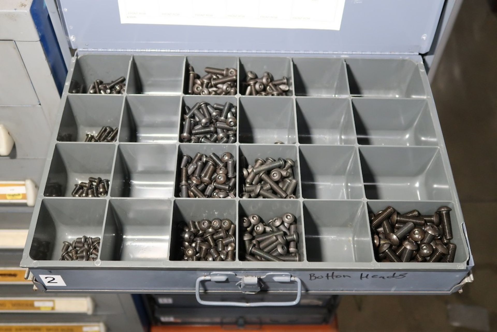 12-Drawer Parts Organizer with Misc. Hardware, Lock Nuts, Bolts, Nuts, Etc. - Image 2 of 2