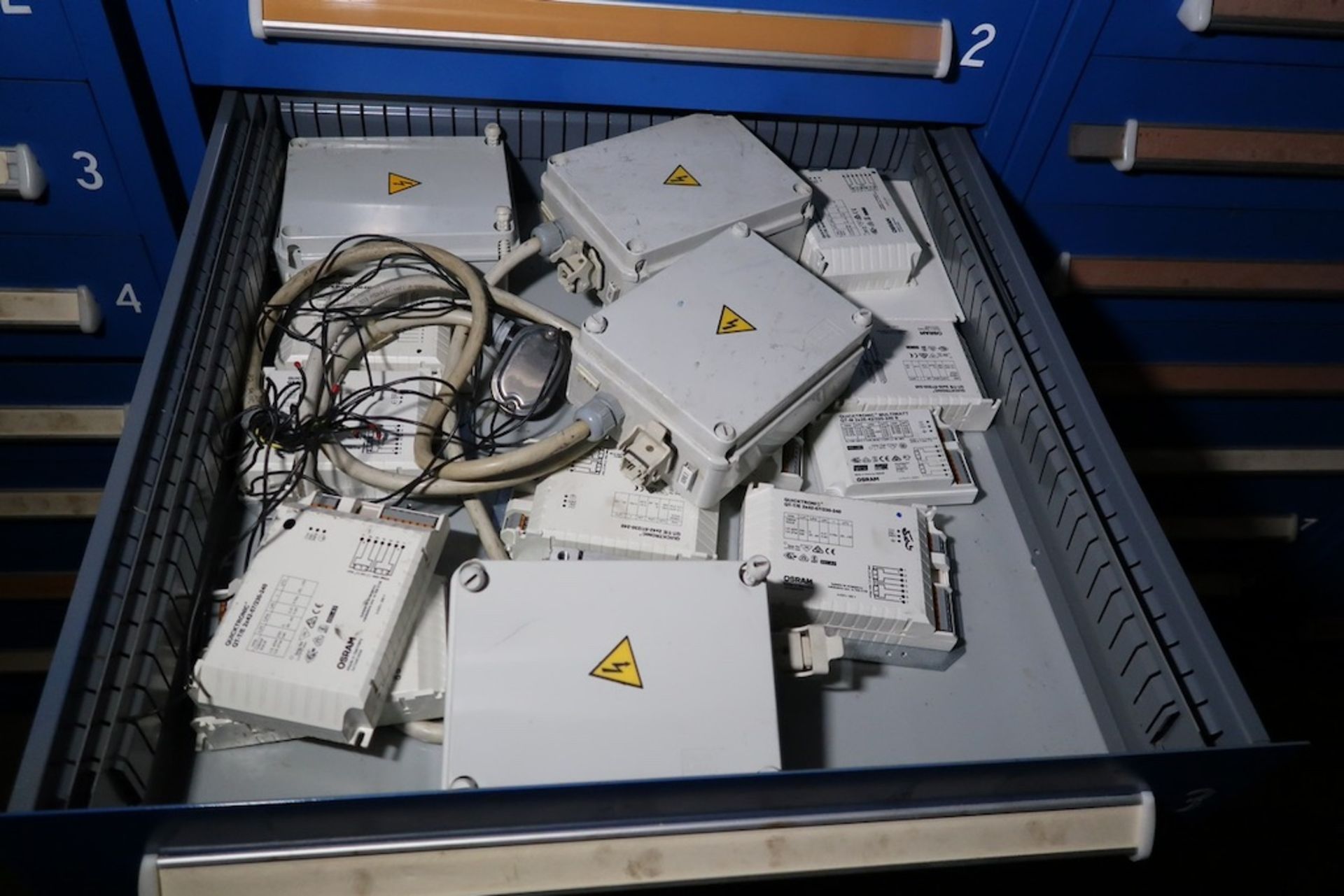 Contents of Parts Storage Mezzanine, Including (18) Stanley Vidmar Heavy Duty Storage Cabinets, Shel - Image 64 of 111