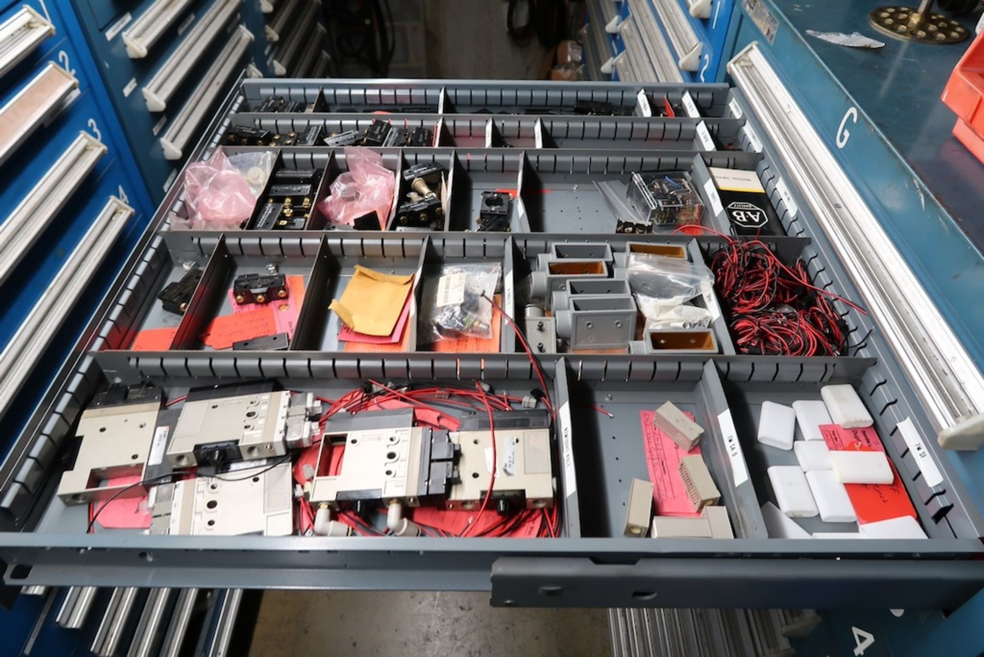 Contents of Parts Storage Mezzanine, Including (18) Stanley Vidmar Heavy Duty Storage Cabinets, Shel - Image 36 of 111