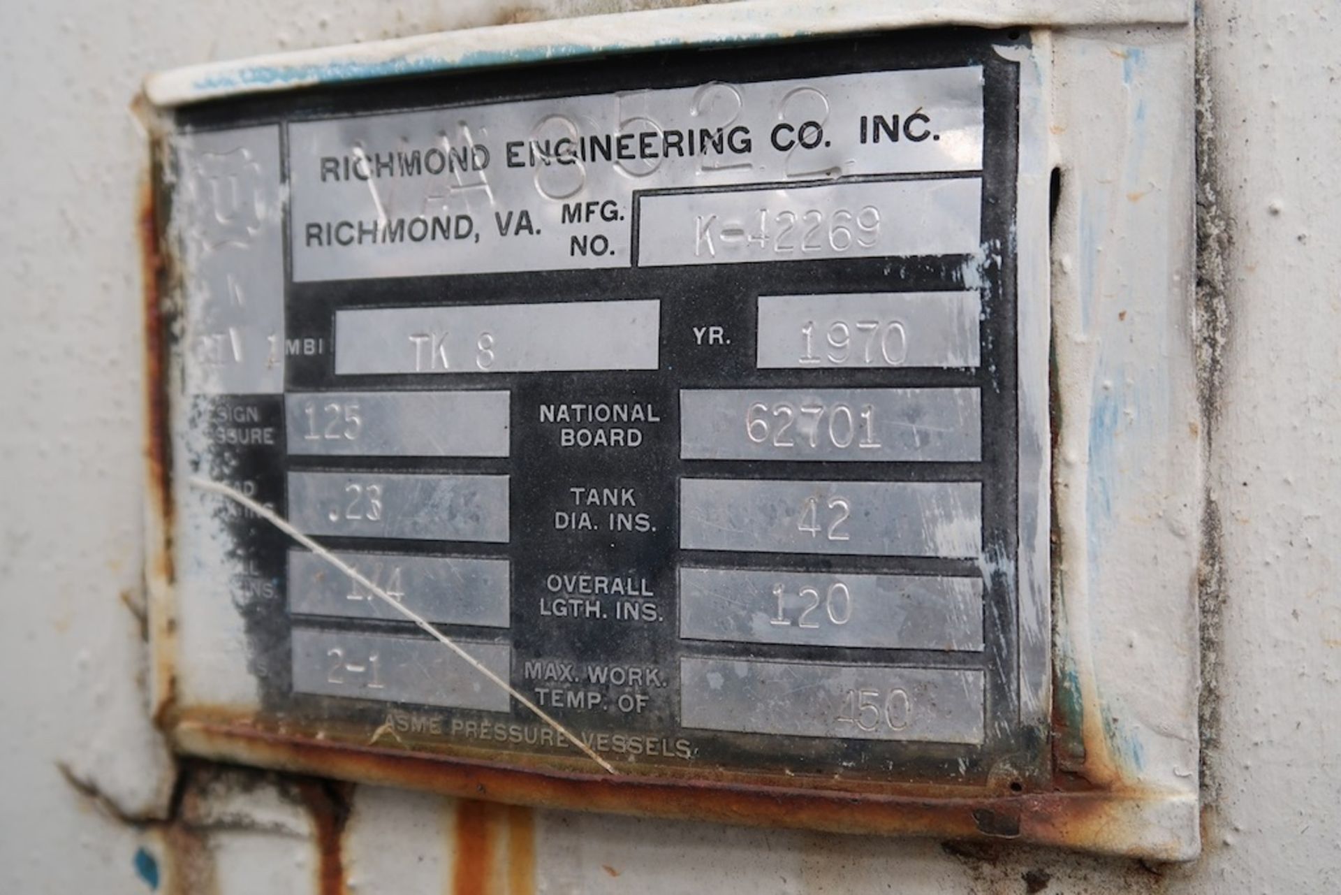 Richmond Engineering Compressed Air Tank - Image 2 of 2