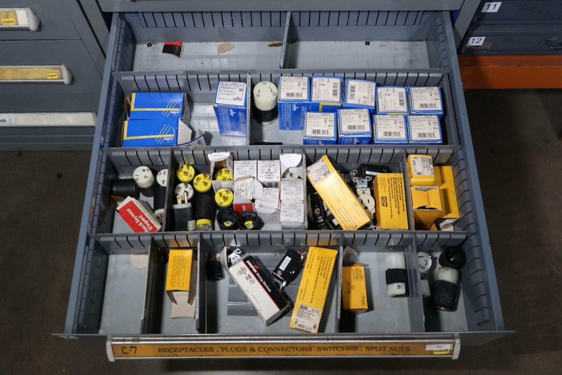 Lista 9-Drawer Heavy Duty Storage Cabinet with Misc. Electrical Components, Wire Nuts and Terminals, - Image 8 of 10