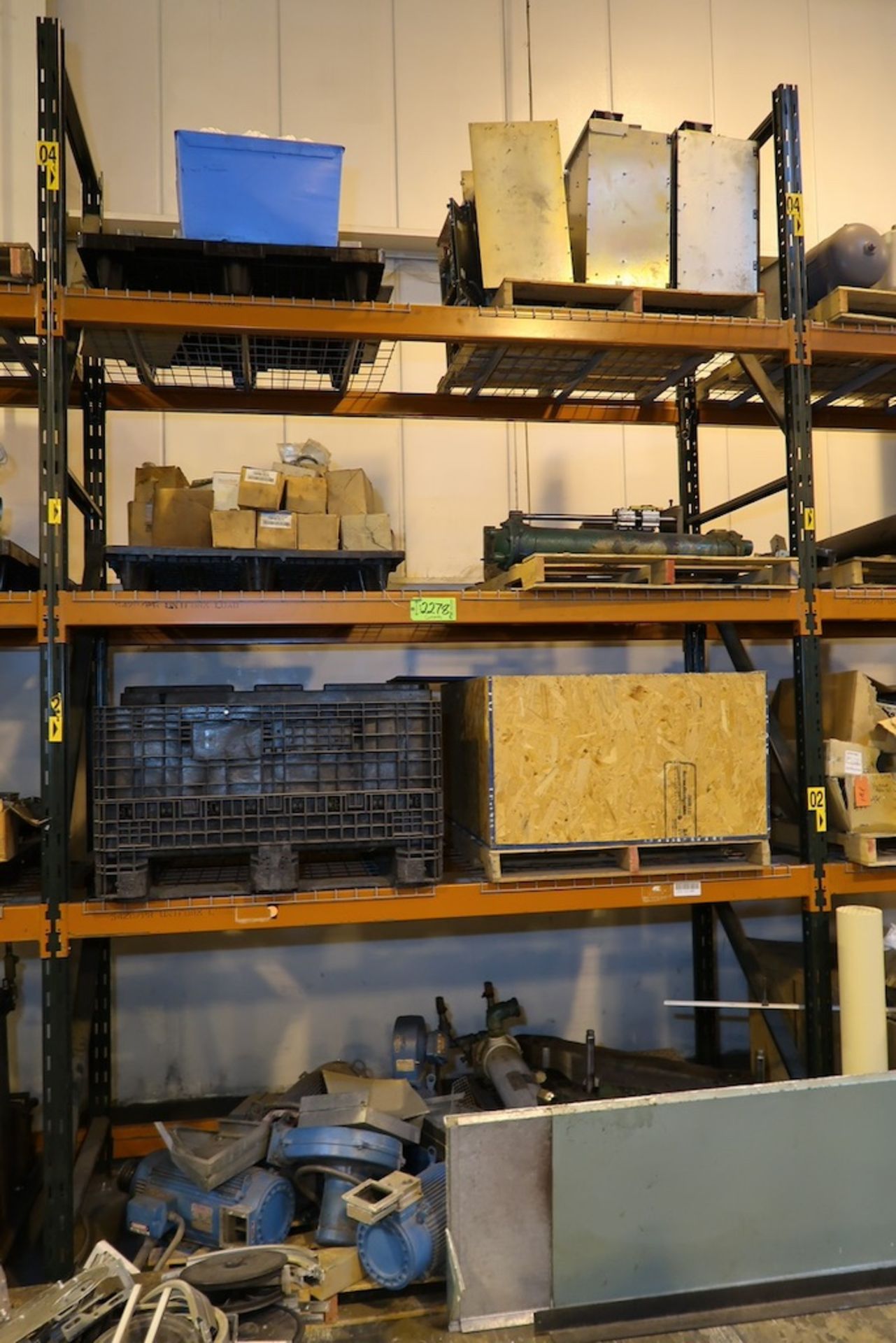 Contents of (1) Sections of Pallet Racking, Including Misc. Machine Parts, Etc.