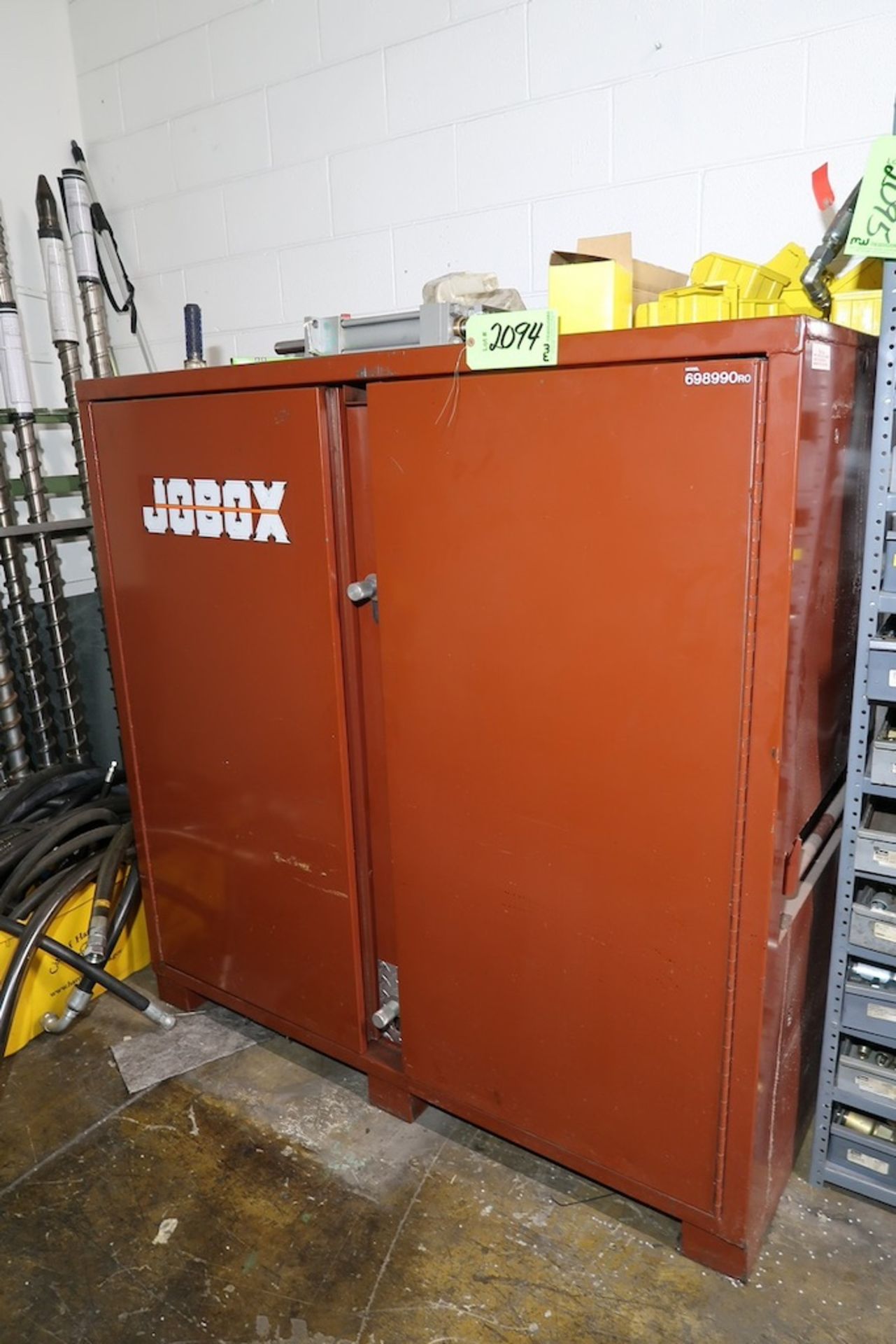 Jobox Locking 2-Door Tool Cabinet with Assorted Hydraulic Fittings