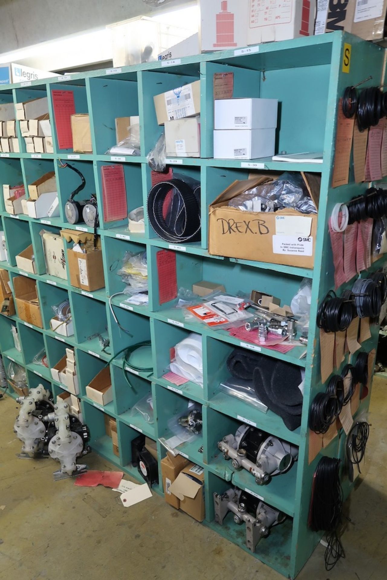 Contents of Parts Storage Mezzanine, Including (18) Stanley Vidmar Heavy Duty Storage Cabinets, Shel - Image 101 of 111