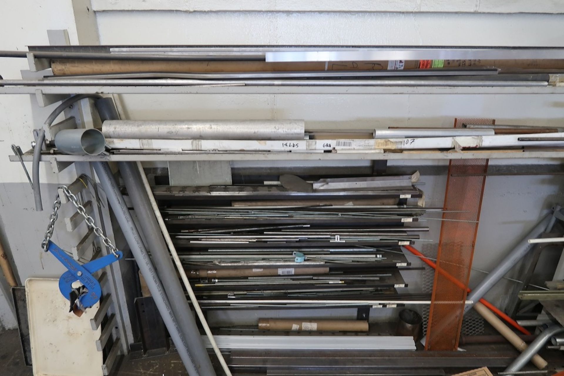 Cantilever Rack with Assorted Pipe, Unistrut, Bar Stock, All Thread, etc - Image 3 of 3