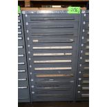 Vidmar 12-Drawer Heavy Duty Storage Cabinet with Misc. Spare Parts, NB Slide Units, Apollo Valves, E