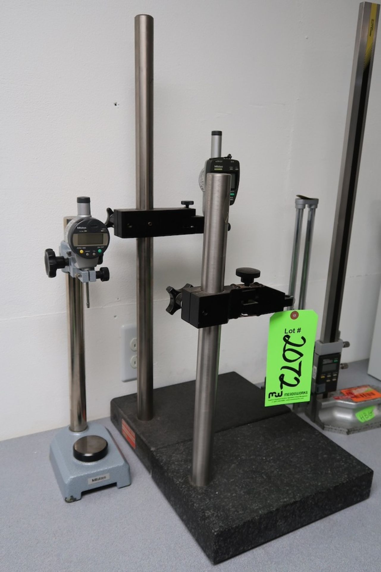 (2) Mitutoyo Granite Base Indicator Stands with Digital Indicators and Height Gages - Image 2 of 3