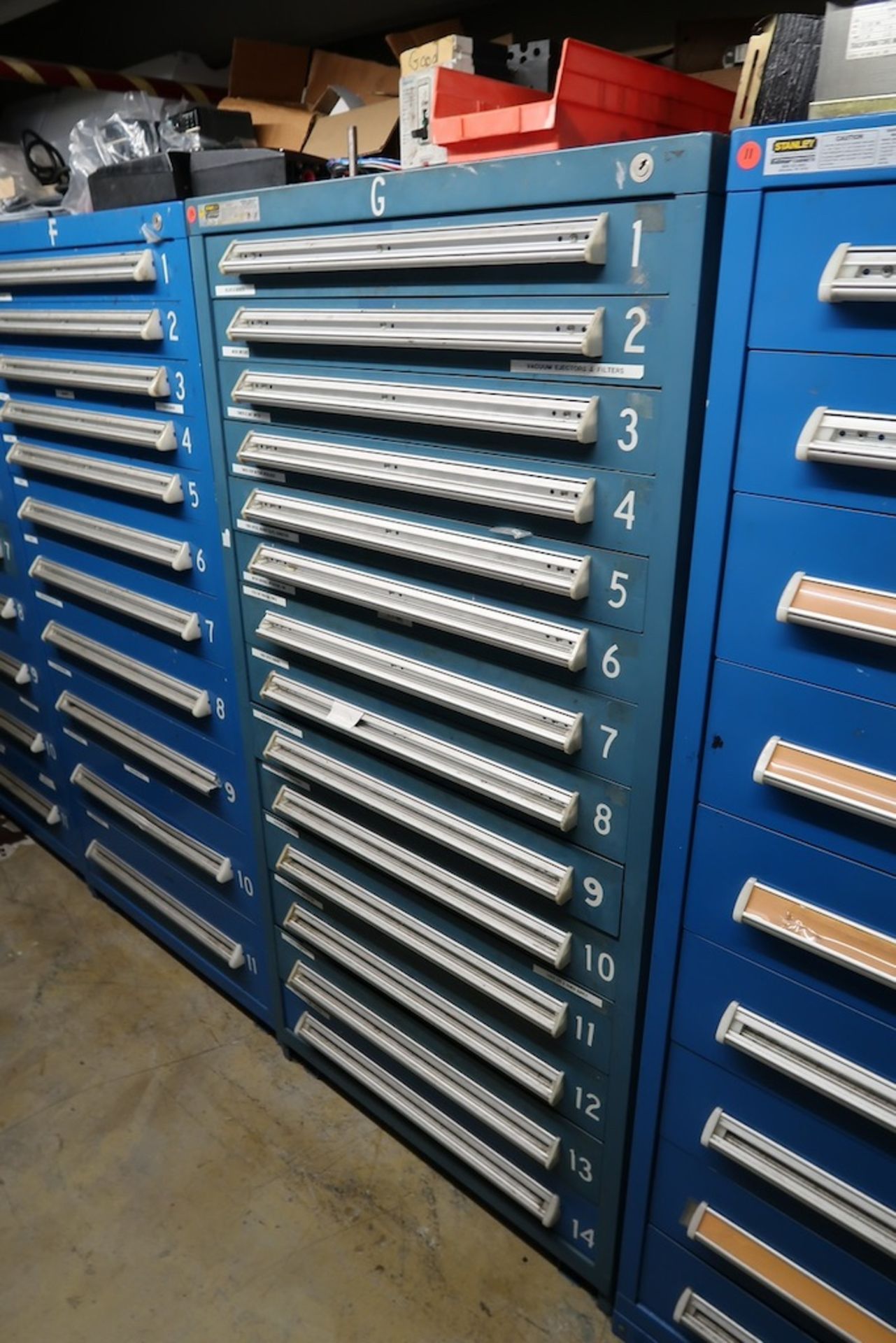 Contents of Parts Storage Mezzanine, Including (18) Stanley Vidmar Heavy Duty Storage Cabinets, Shel - Image 35 of 111