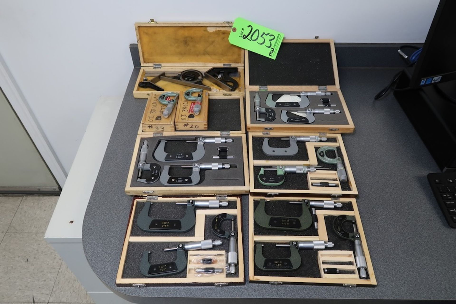(17) OD Micrometers, 0-1" to 2-3" with Combination Square Set