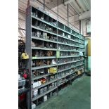 (4) Sections of Adjustable Racking and (2) 2-Door Cabinets with Misc. Machine Parts, Etc.