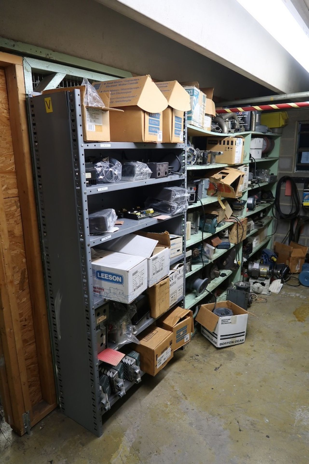 Contents of Parts Storage Mezzanine, Including (18) Stanley Vidmar Heavy Duty Storage Cabinets, Shel