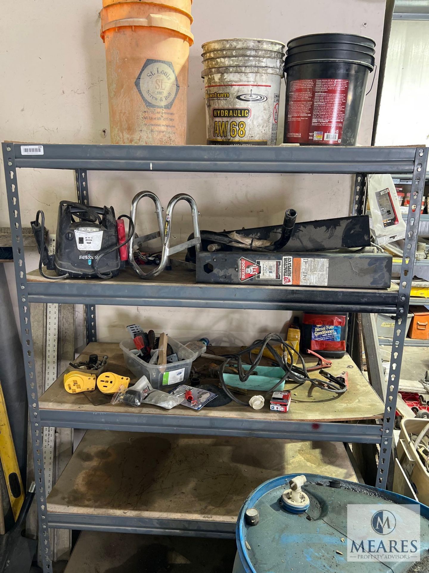 Shelf and Contents - Battery Chargers, Electrical Items, Hardware