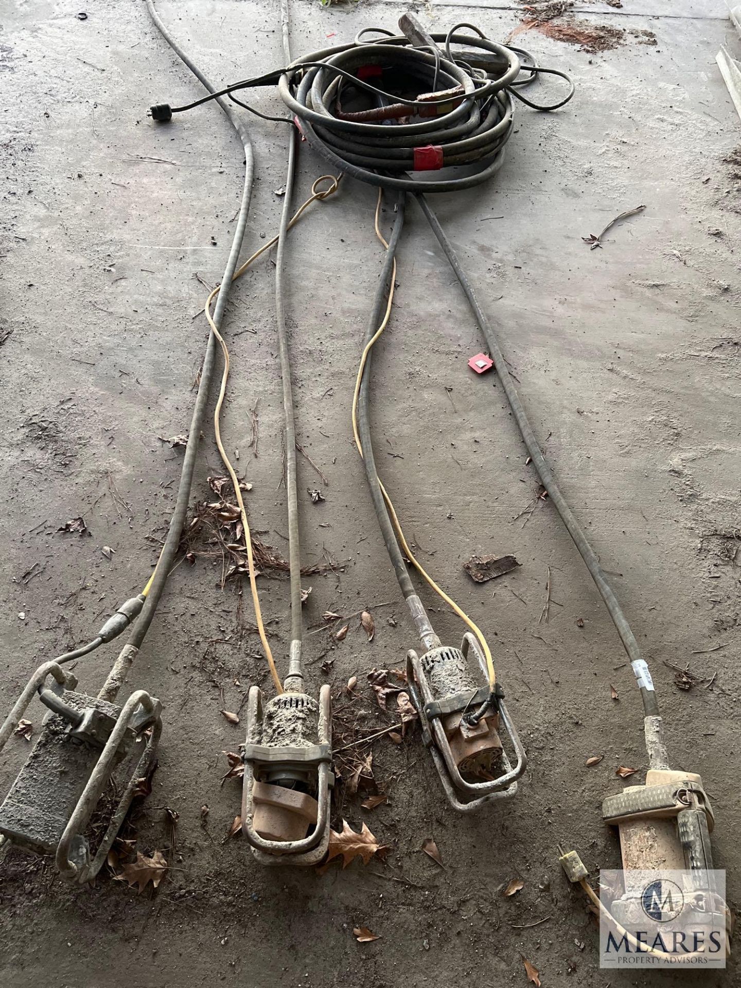 Group of Four Concrete Vibrators and Additional Cable