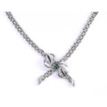 14 carat white gold ladies' necklace with a sliding clasp and extra safety eight