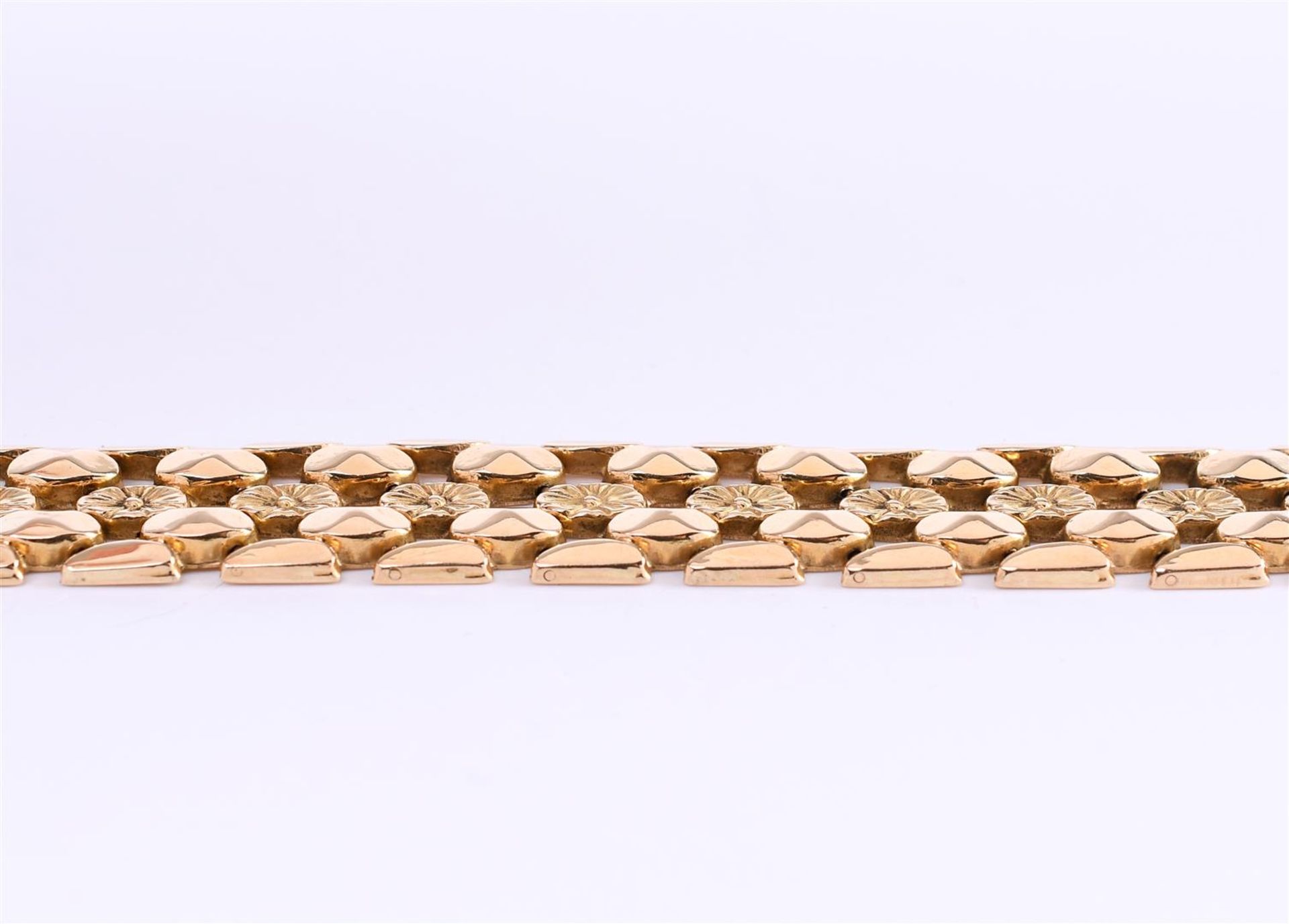 18 kt yellow gold women's bracelet, flat fantasy link - Bild 3 aus 7