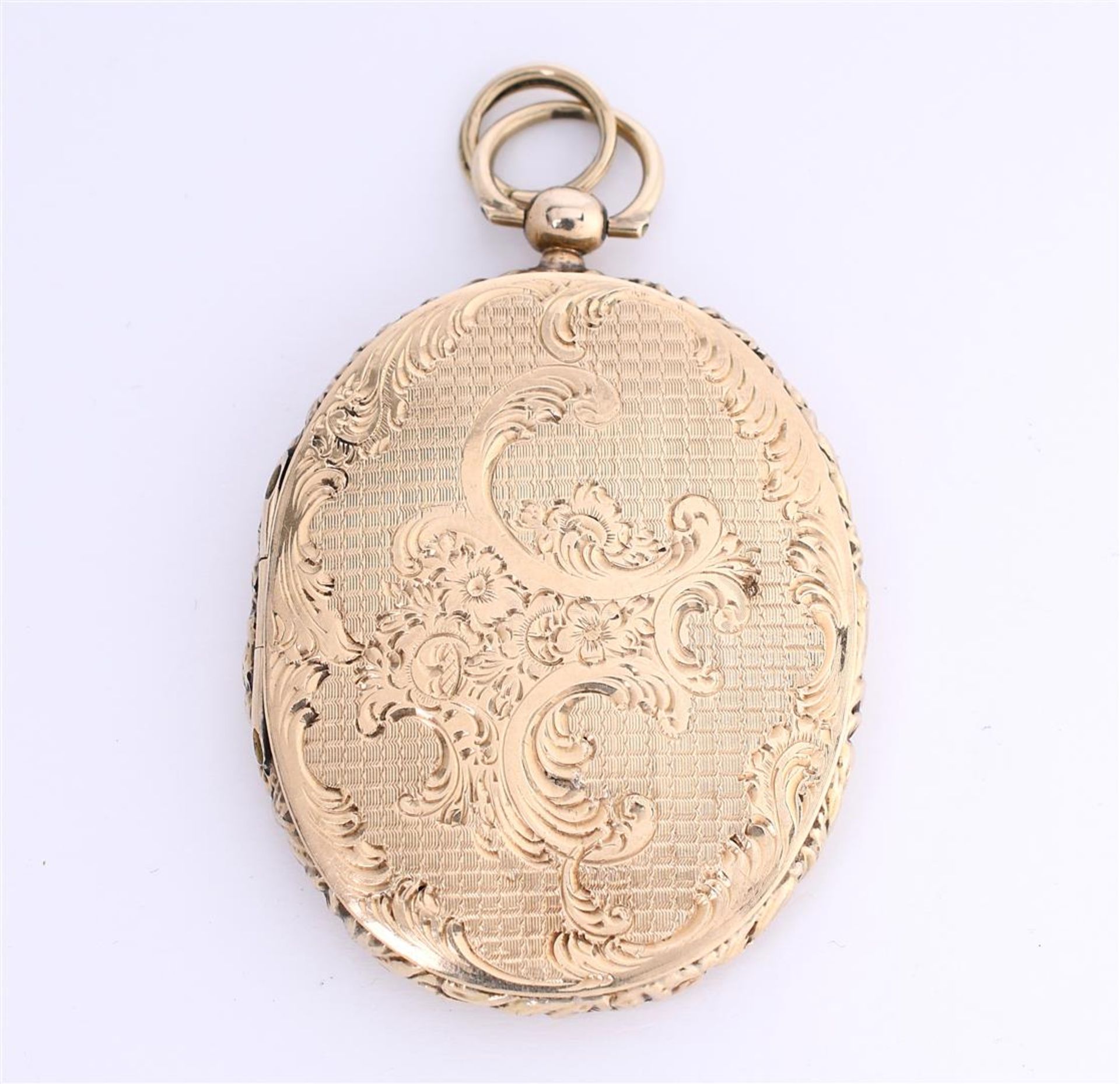 14 kt yellow gold amulet / medallion with engraving of St. Peter's Basilica in Rome - Image 2 of 4