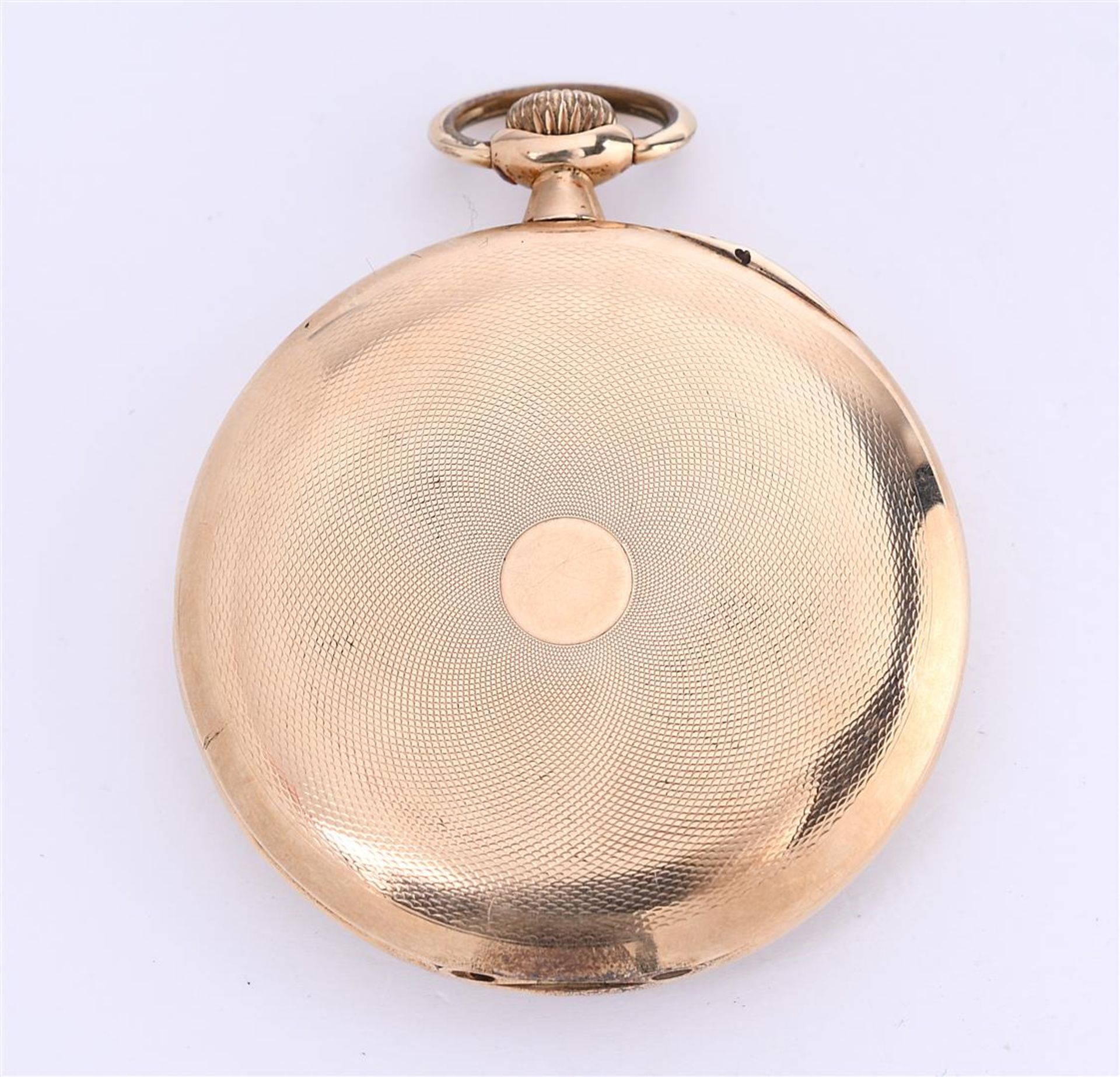 14 kt yellow gold pocket watch with Arabic numerals and second hand. ca. 1925 - Bild 2 aus 4