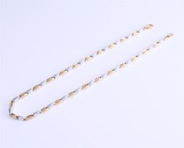 14 kt bicolor gold cardano link necklace