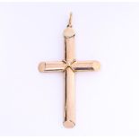 14 kt Portuguese gold cross with twisted wire and ball on the front
