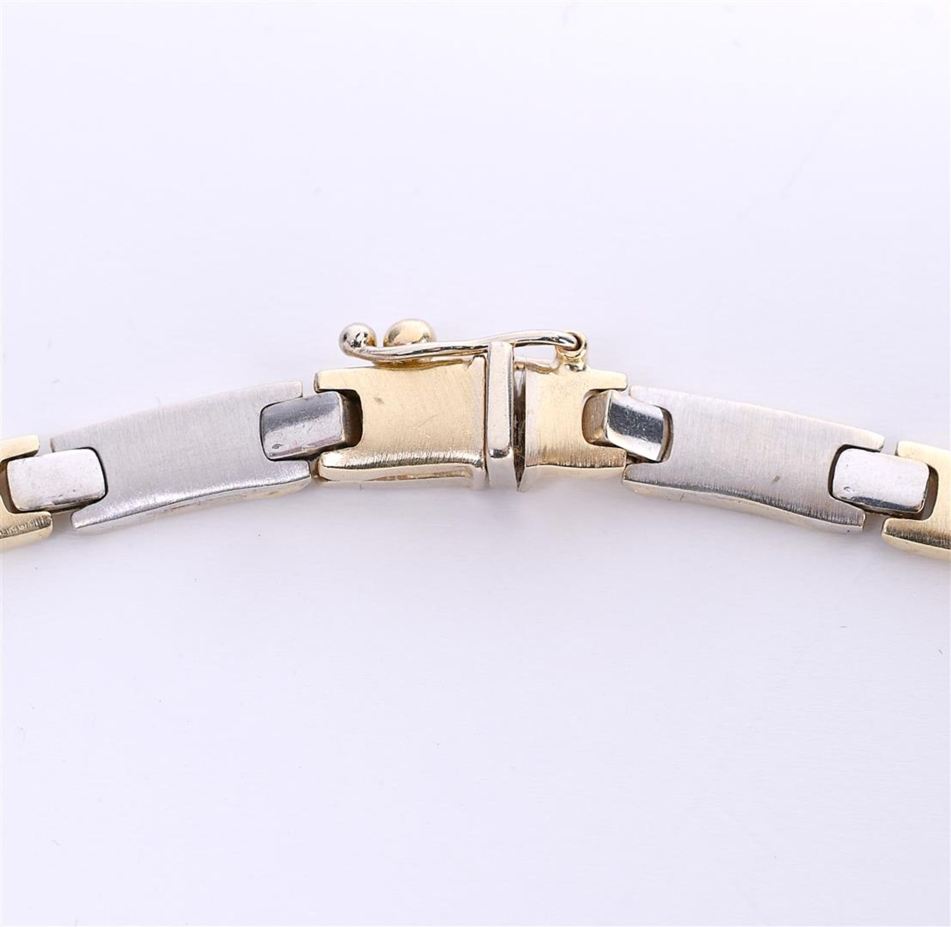 14 kt bicolor gold necklace, matte top, shiny bottom. With sliding closure - Bild 4 aus 5
