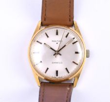 Pontiac automatic men's wristwatch gold-plated, set with a brown leather strap