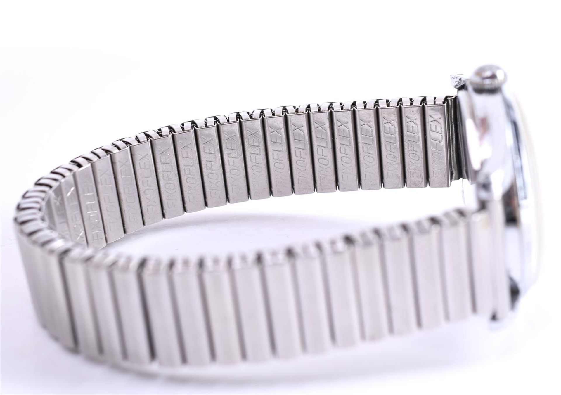 Terval steel round men's wristwatch, wind-up, set with a fixoflex strap - Bild 5 aus 6