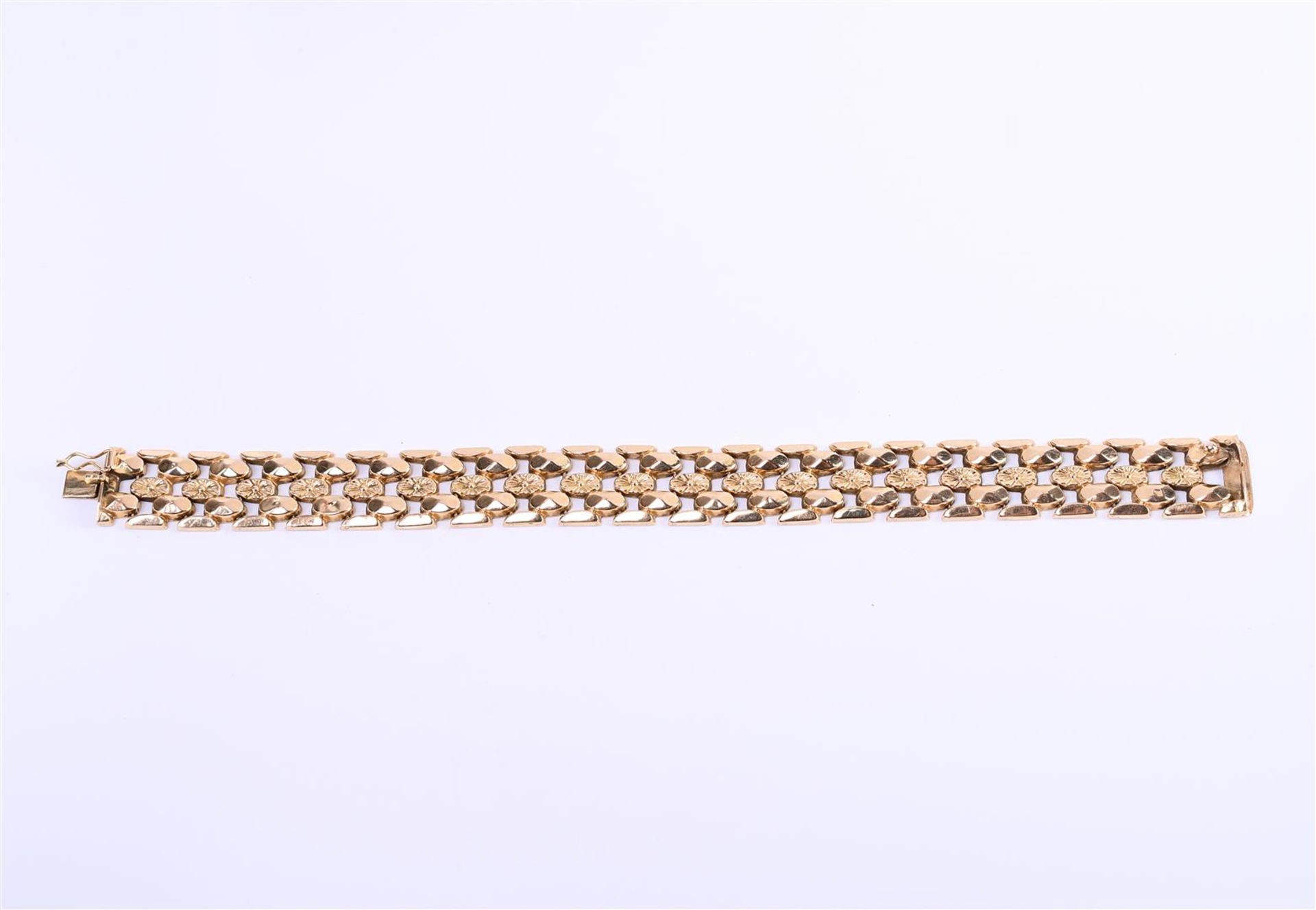 18 kt yellow gold women's bracelet, flat fantasy link - Bild 2 aus 7