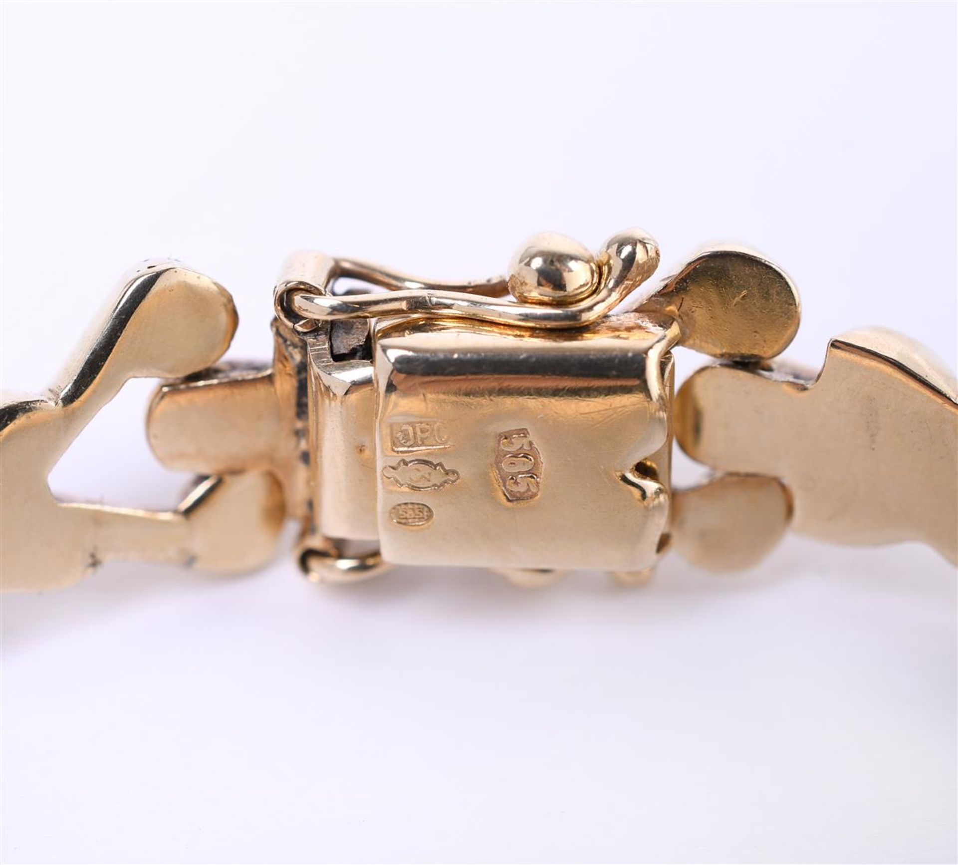 14 kt yellow gold openwork fantasy link bracelet. Bracelet weight: 11.4 grams - Bild 5 aus 5