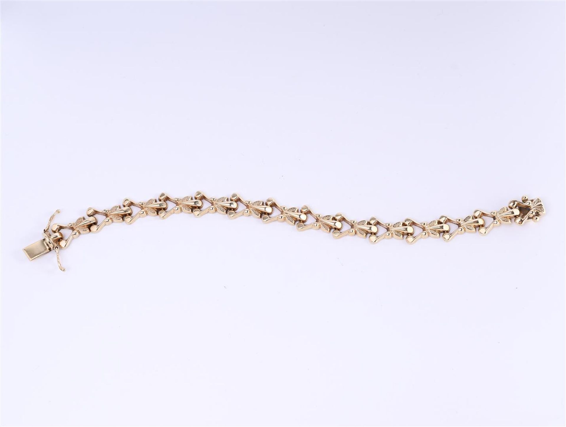 14 kt yellow gold openwork fantasy link bracelet. Bracelet weight: 11.4 grams - Bild 2 aus 5