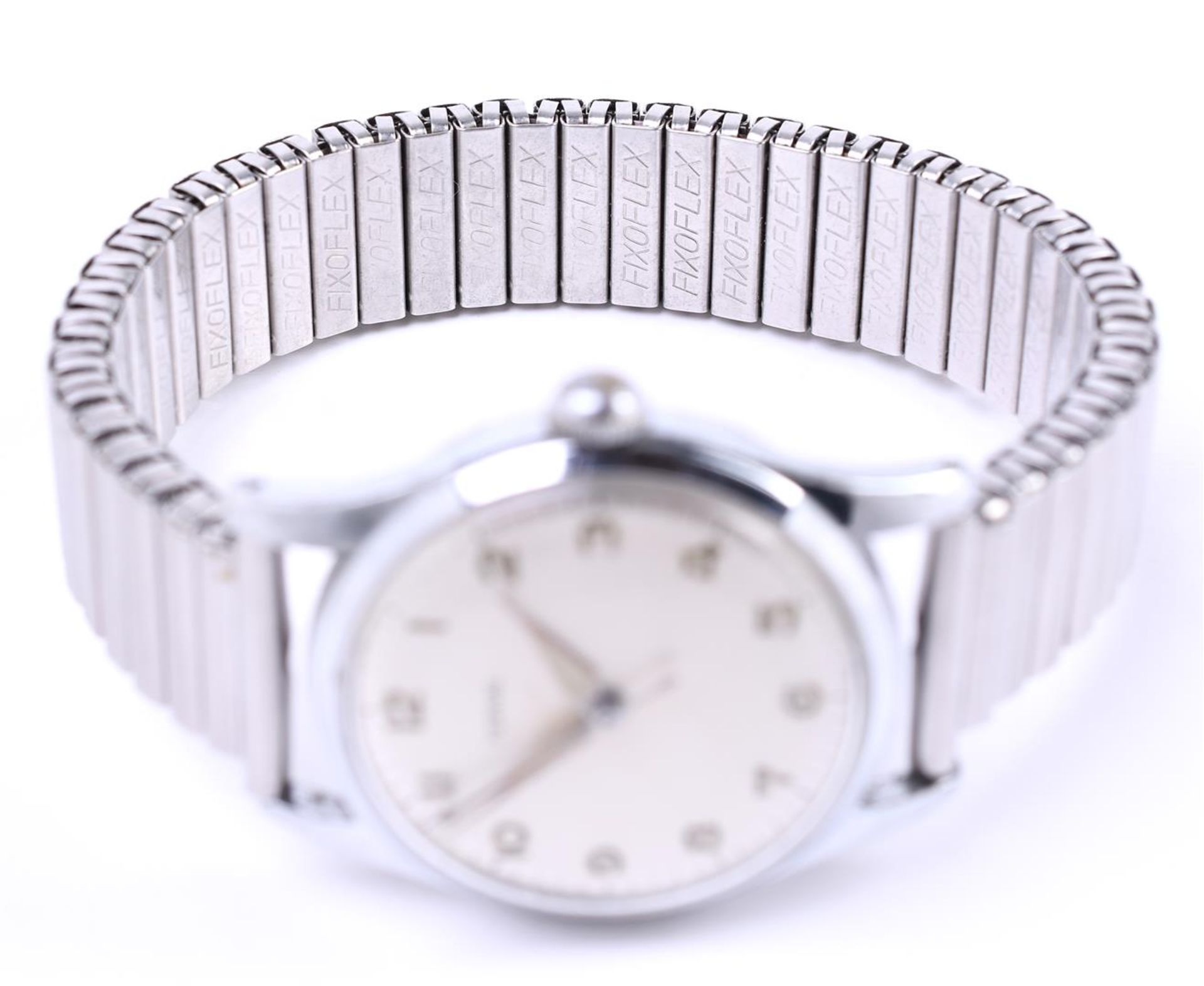 Terval steel round men's wristwatch, wind-up, set with a fixoflex strap - Bild 3 aus 6