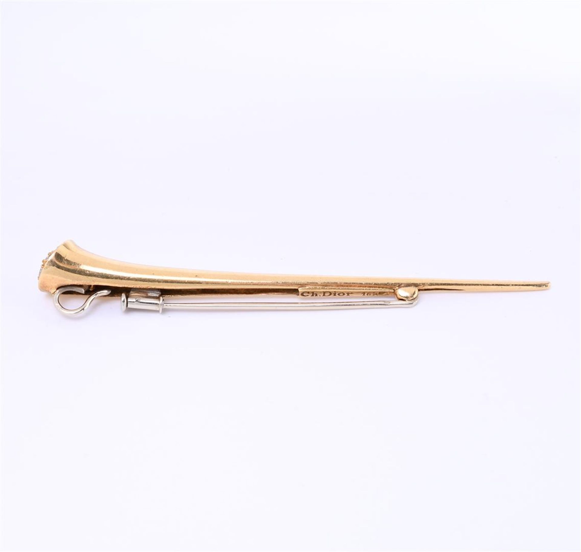18kt yellow gold brooch from the Christian Dior brand, set with 7 brilliants - Image 3 of 5