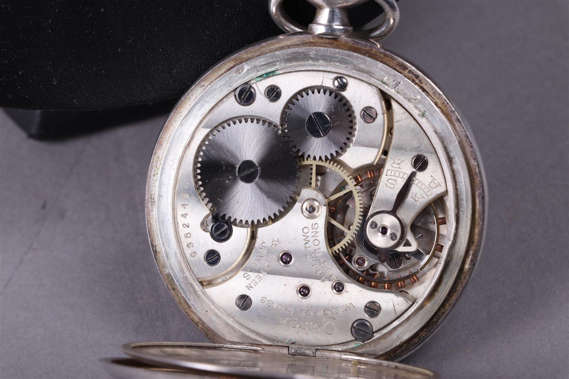 A silver (800/1000) Omega pocket watch with seconds indication. serial number 7855574 - Bild 5 aus 5