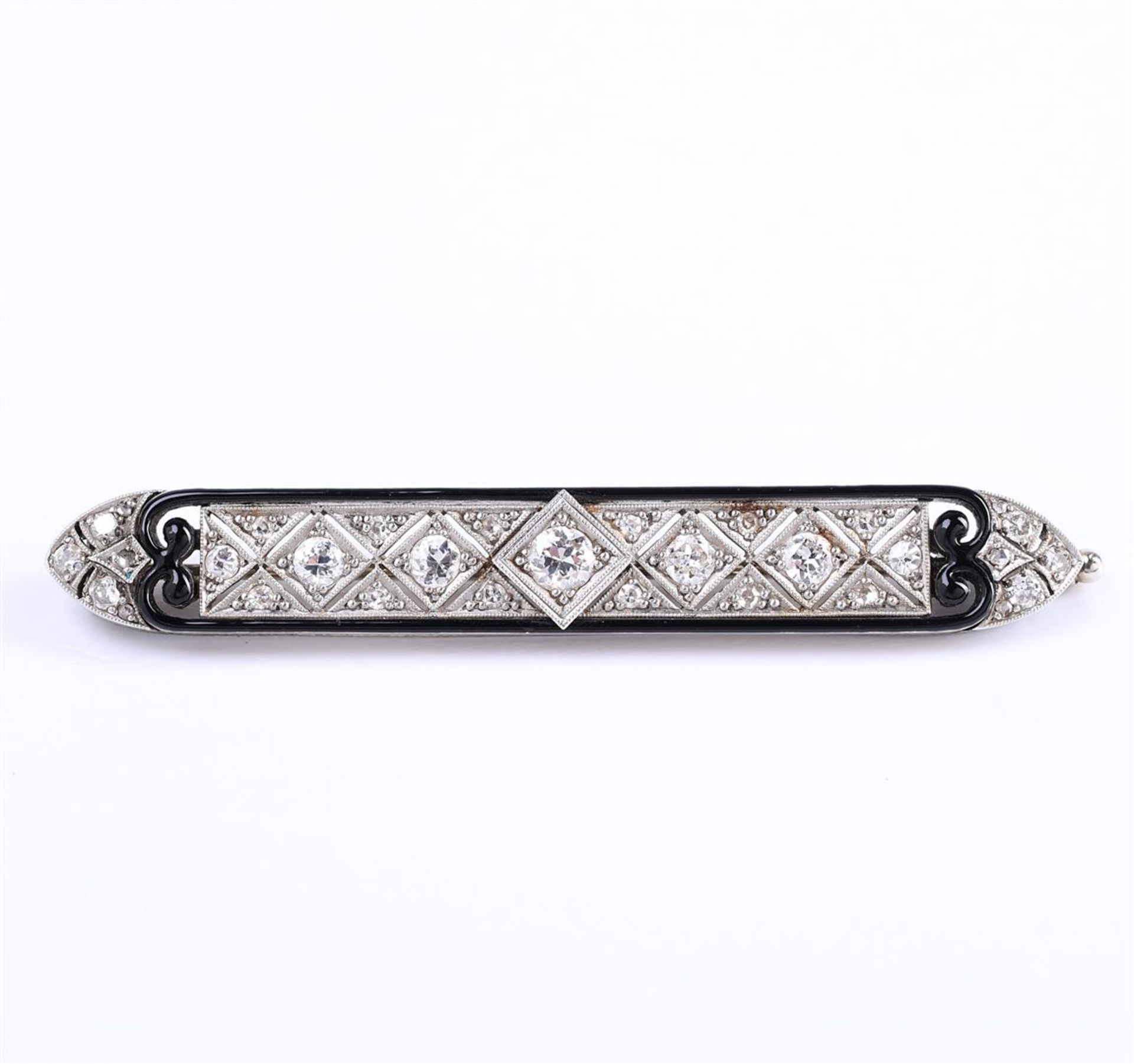 A white gold brooch set with diamonds. In original box - Bild 5 aus 5