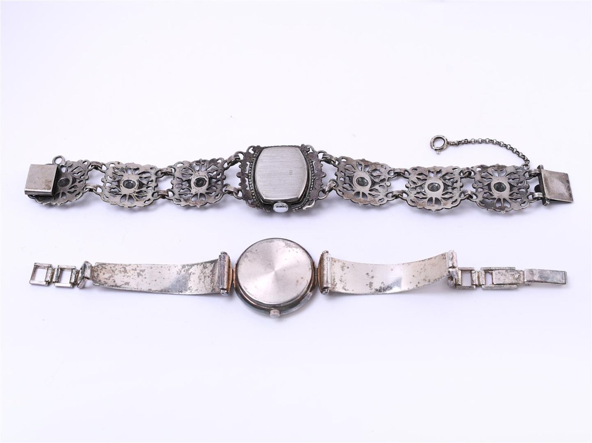 Silver ladies Montino watch (835) wind-up set with an elegant openwork strap - Bild 5 aus 5