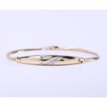 14 carat yellow gold ladies bracelet flat gourmet link with lobster clasp