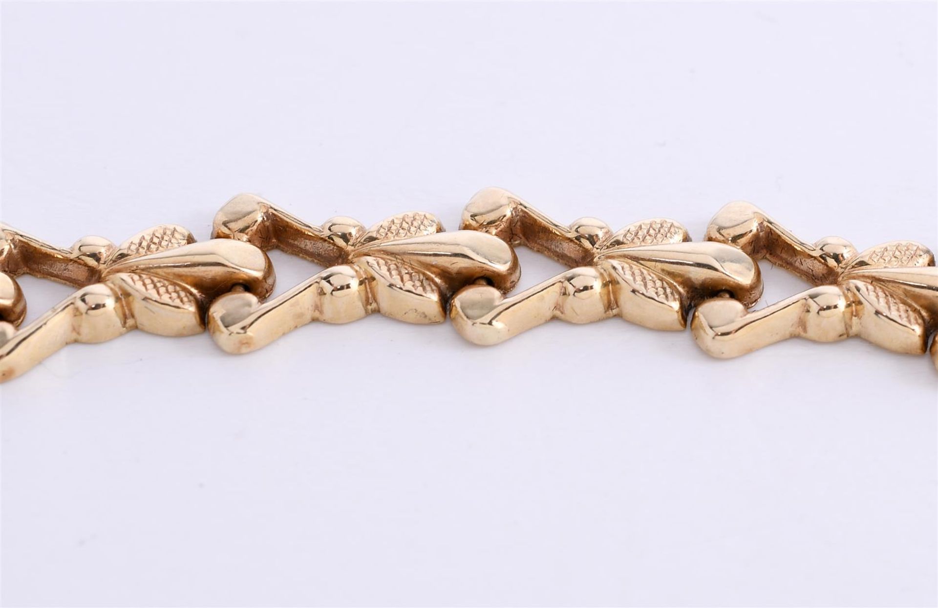 14 kt yellow gold openwork fantasy link bracelet. Bracelet weight: 11.4 grams - Bild 3 aus 5