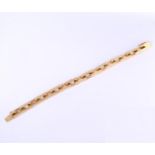 18 kt solid design bracelet with rectangular links. Total weight 30 grams